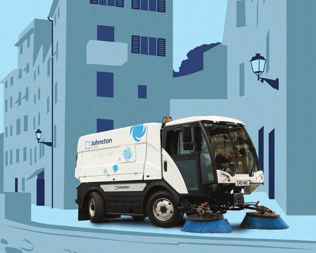 The mid-sized sweeper with big ideas A Johnston C401 mid-sized sweeper, available at 10,500kg or 7,500kg GVM, provides the best of both worlds; with the manoeuvrable dimensions of the compact
