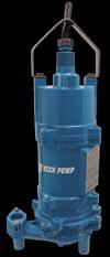 Effluent Pumps 1 HP, Single or Three-Phase ALL Iron Construction 1-1/2 NPT Discharge 3-Bearings (Upper-Lower-Sleeve) Dual Seals (Silicone-Carbide Lower / Silicone-Carbide Upper) Epoxy-Potted, Power