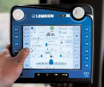 Electronic system MegaSpray with CCI-200 terminal LEMKEN co-developed the CCI-200 terminal, and optimum integration with LEMKEN systems technology is therefore already