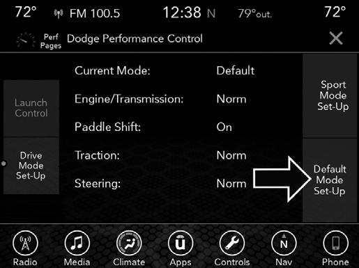 22 UNDERSTANDING YOUR INSTRUMENT PANEL Default Mode Normal settings and cannot be changed.