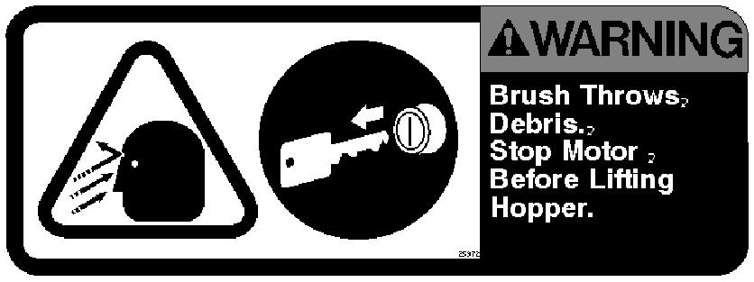 BACK STRAIN LABEL - LOCATED ON THE ENGINE