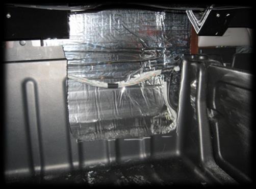 Slide duct down through the opening in the bed pan then temporarily attach transition and elbow.