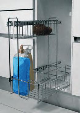 The chrome wire baskets are an alternative to traditional
