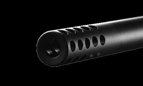 MUZZLE BRAKE Flush design muzzle brake was added to reduce the recoil.