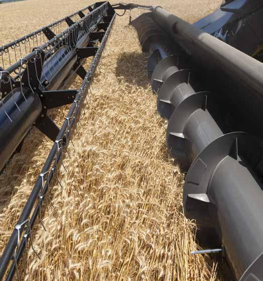 The proven belt drive powers the crop into the combine to start the harvest process.