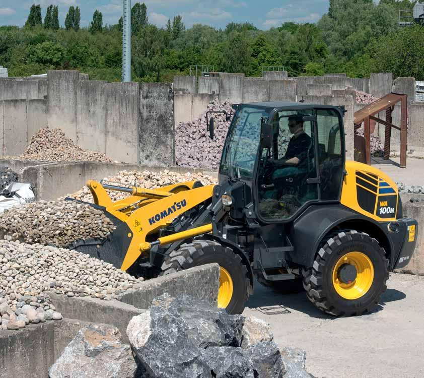 Powerful and Environmentally Friendly Full power for the highest performance The powerful and fuel-efficient Komatsu SAA4D95LE-6 engine in the WA100M-7 delivers 66,0 kw/88,5 HP and is EU Stage