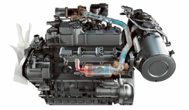 The engine is also equipped with a common rail system to allow fi ne-turned electronic control of fuel injection.