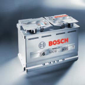 Top performance right from the start: Passenger car batteries from Bosch Bosch S6 with AGM: the technology for start / stop systems It is not only the continued supply of electrical consumers in the