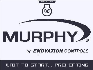 First-Time Startup When power is applied to the PV380, the Warning and Shutdown lights illuminate and the Murphy logo displays.