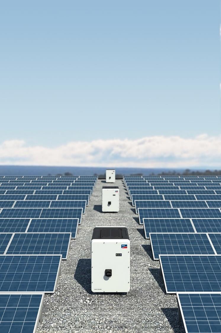 The new standard in commercial pv HIGHLY INTEGRATED Fewer components reduce complexity on every level SUNNY TRIPOWER CORE1 COST SAVINGS & ECONOMICAL LOGISTICS Reduces balance-of-system costs and