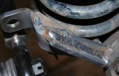 23 Be sure to weld the rectangle spacer from the coil bucket to the sway bar mount itself.