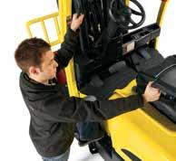 control of all hydraulic functions. Uncluttered floor area promotes operator comfort.