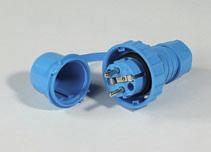 Connectors with earthing contact watertight Schuko plug 16A