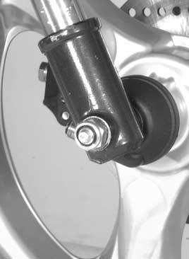 Speedometer gearbox A Front axle nut B Brake disc bolt