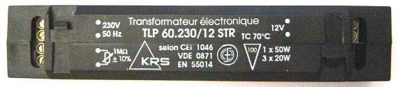 230/12 STR Electronic transformer 230v/12v Verre et Quartz Transformateur électronique TLP 60.