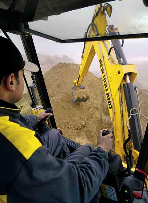 T HYDRAULICS HED (Hydraulic Extending Dipper) A HED (Hydraulic Extending Dipper) is available as an option for maximum reach, digging depth and loading ability whilst optimising the special New
