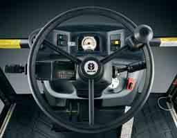 With manual mode selected, the operator simply twists the steering column-mounted selector to change through the gears.