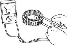 Inspect for continuity between the stator coil leads using an ohmmeter.