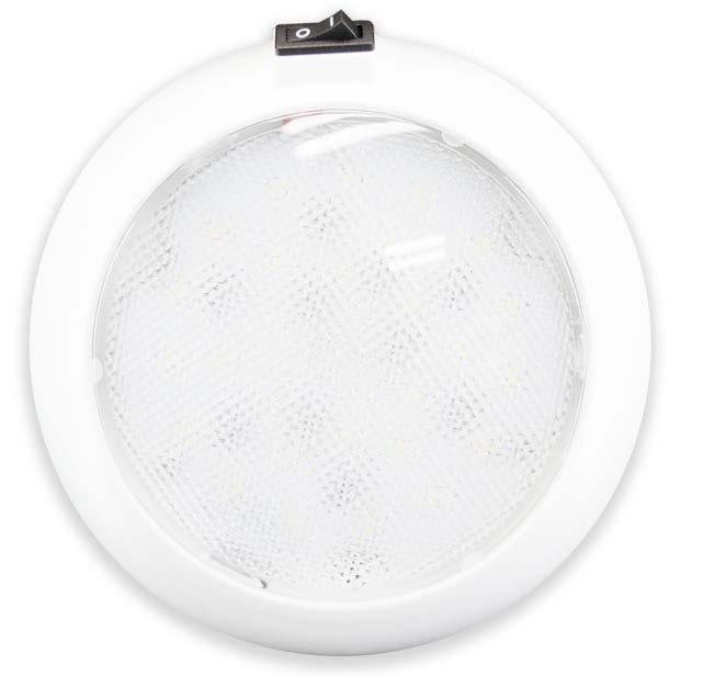 2 Round Ceiling Light Operates 12 Volt DC Systems Warm White Powder Coated Steel Finish