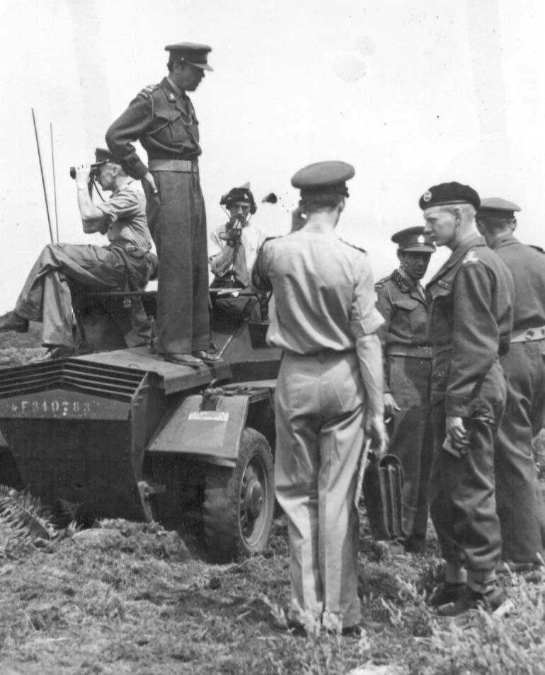 (Photo sourced from Sharpshooter House, Croydon) Lt-Col Peter MacColl MC briefing Officers of the 3rd/4th CLY, from the back