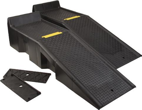 all-in-one ramp for cars. The widest steel ramp available. One-piece steel construction accommodates 6,500 lbs.g.v.w. per pair.