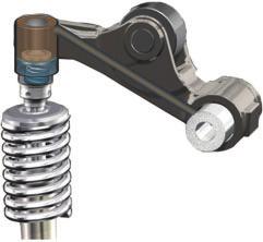 Engine mechanics The roller rocker arms These are mounted, to allow freedom of movement, on a knock-out spindle. The valve clearance compensator can be found directly above the valve shaft.