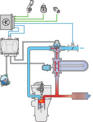 The exhaust gas recirculation system On the exhaust gas recirculation system, part of the exhaust gases are recirculated into the intake system and fed back into the combustion chamber.