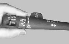 Windshield Wipers To operate the windshield wipers turn the band, located on the multifunction lever, upward or downward MIST: Turn the band to MIST for a single wiping cycle.