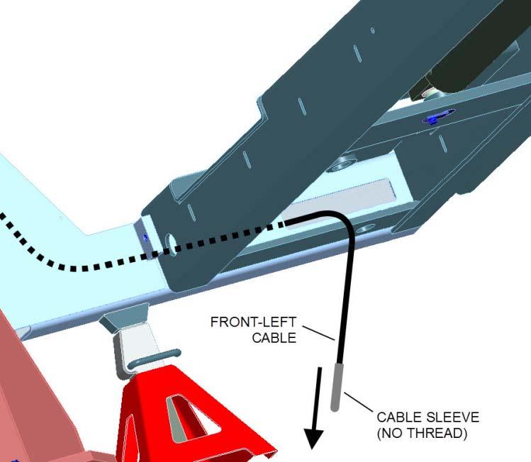 33) NOTE: It is very important to route the cable inside a cross-member IN FRONT of the cable retainer shaft (see detail in Fig.32).