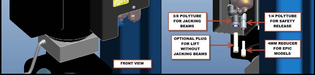 Zip tie hydraulic hose, jack beam air line and safety release air line together at the locations F, G and H (see Fig.40). 3.