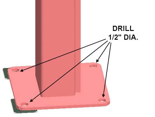 (75 Nm), continually checking that the column is level as you proceed. Do not exceed tightening torque. NOTE: The 1/2 4½ lg.