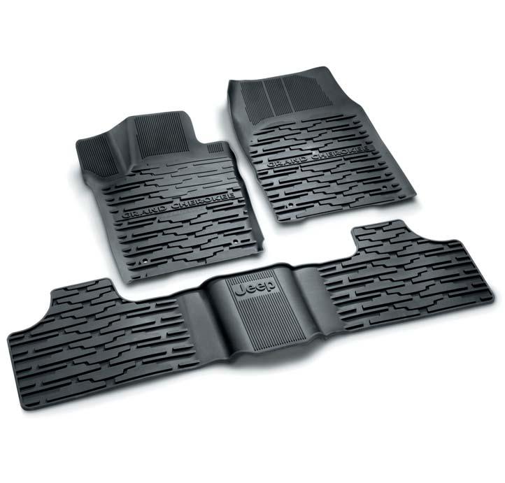 PERSONALIZATION RUBBER FLOOR MATS In black with Jeep logo. Set of 3. For MY 2013-2014. REF.