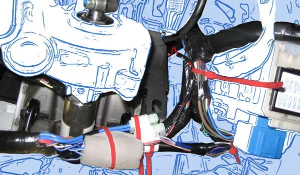 Black Wire to the Vehicle Harness with 1