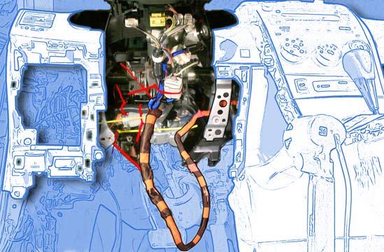 f) Secure the V4 Harness to the Vehicle Harness with 1 