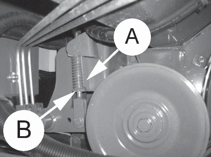 If necessary, the tension is adjusted by turning adjuster sleeve B in the required direction. Fig. P21.
