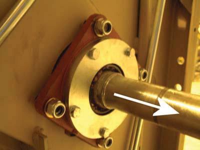 Y13) Y13 - Loosen the bearing locking screws on the right side and pull the shaft with its bearing housings out from the