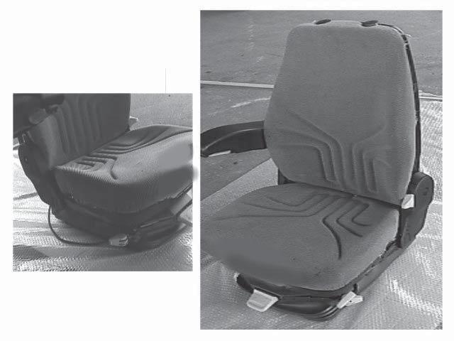 Adjust the suspension to suit the operator s weight by turning adjustment screw B. The screw tightens when turned clockwise. Adjust the backrest angle by releasing lever C and turning the backrest.