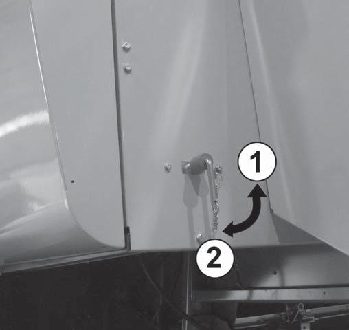 THE STAIRS (fig. K10a) The stairs can be turned forward to the front of the wheel to reduce combine width. They can be turned standing on the ground by lifting locking lever A.