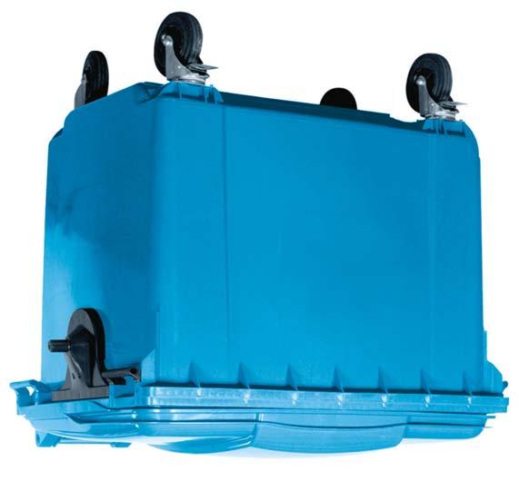 Plastic Wheelie Bins Wheelie bins available in 2 standard sizes and 5 colours Manufactured from high density polyethylene Resistant to decay, heat, frost, chemicals and UV rays Bins can be ordered in