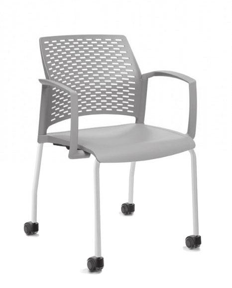 POLYPROPYLENE SHELL CHAIRS WITH CASTERS DIMENSIONS 4-Leg w/ Casters Arm w/ Casters Seat Width: 17.5" 19.75" Seat Depth: 18.25" 18.25" Seat Height: 18.25" 18.25" Arm Height - 27" Back Height: 33" 33" Overall Width: 20" 22.