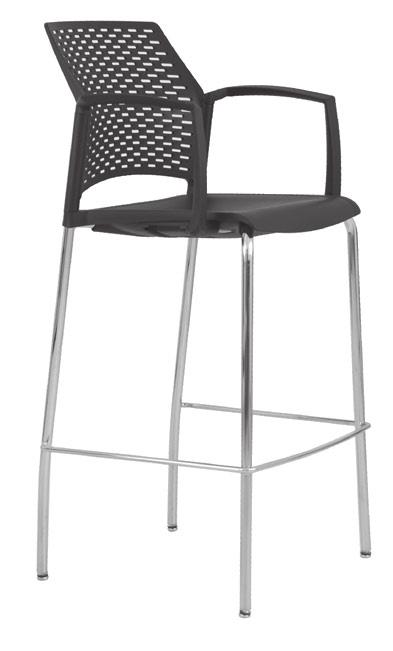POLYPROPYLENE SHELL STOOLS DIMENSIONS Stool Stool w/ Arms Seat Width: 17.5" 19.75" Seat Depth: 18" 18" Seat Height: 29.5" 29.5" Arm Height - 38.25" Back Height: 44" 44" Overall Width: 20.25" 22.