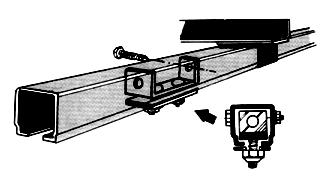 4 Track Coupler Illustration: Track Coupler The track coupler is slid halfway onto the first joint of the C rail and then clamped.