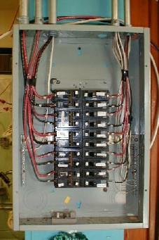 entrance. In the case of subpanels, neutral and ground bars are separated. Article 384 of the NEC presents panelboards and switchboards. Figure 5.8. Wiring a Panelboard The maximum number of overcurrent devices in a panelboard is 42.