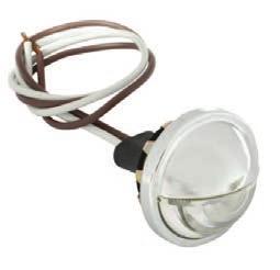 and pigtail assembly Translucent white plastic lens with chrome shade G6121 Clear Material: Steel