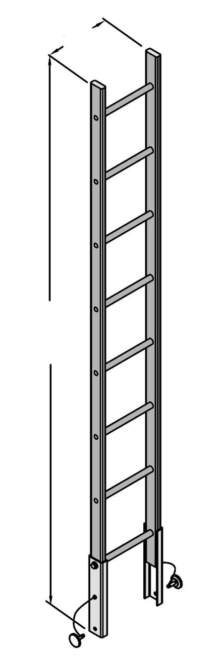 0 (2616 mm) Eight Foot Ladder Section: Comes with connecr channels and positive pin locks. This ladder can be connected additional ladders for a maximum length of 32.