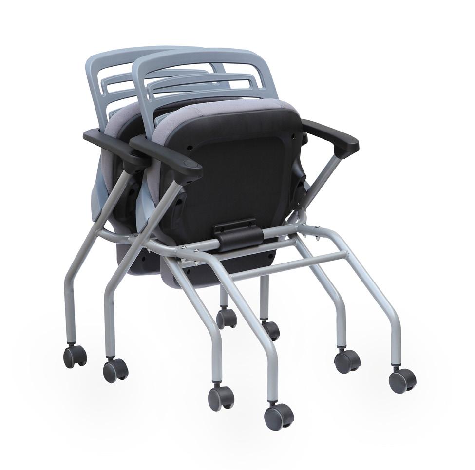 Cleo Training Chair complements HDL s Tucana Series Training Tables Grey (GR) Model: CLO-TRN-GR Finish: Grey Plastic Back with Grey