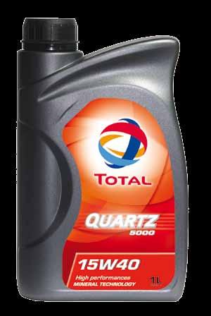 Smart, BMW and Mini. 22 TOTAL QUARTZ 5000 15W-40 has been developed for gasoline and diesel engines in passenger cars.
