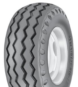 INDUSTRIAL FRONT F-3 RIB F-3 LOW SECTION HEIGHT DESIGN LARGE FOOTPRINT AND DEEP GROOVES FOR LONG EVEN WEAR DESIGNED FOR BACKHOES, AG IMPLEMENTS AND TRAILERS TUBELESS NYLON CORD BODY RIM WIDTH