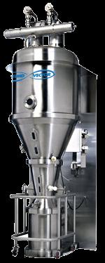 VFC-MX 12 Bar Multi-Purpose Flo-Coater System Engineered for Reduced Process Times Increased Product-To-Filter Distance for Increased Airflow and Spray Rates Tapered Expansion Chamber for Improved