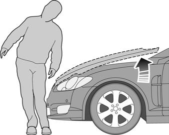 Pedestrian Protection PRINCIPLE OF OPERATION WARNINGS Do not drive your vehicle if the hood has been deployed.